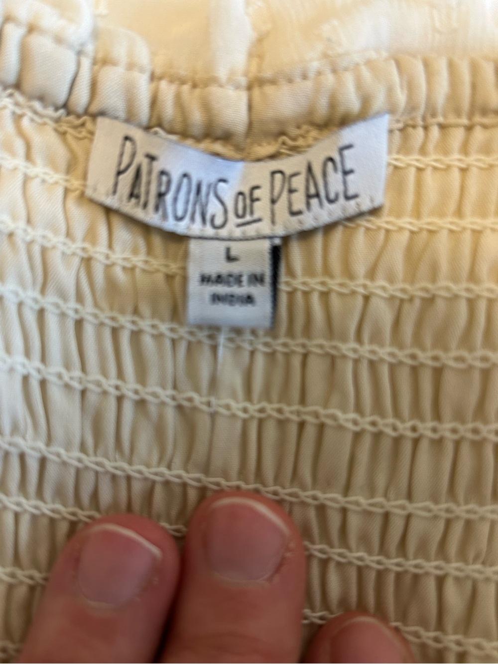 Patrons of Peace Cream boho Swiss Dot corset style Spaghetti-Strap Maxi Dress L - Picture 3 of 8